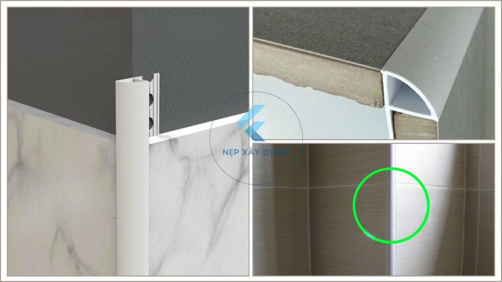 Hình ảnh ứng dụng nẹp nhựa ốp góc tường