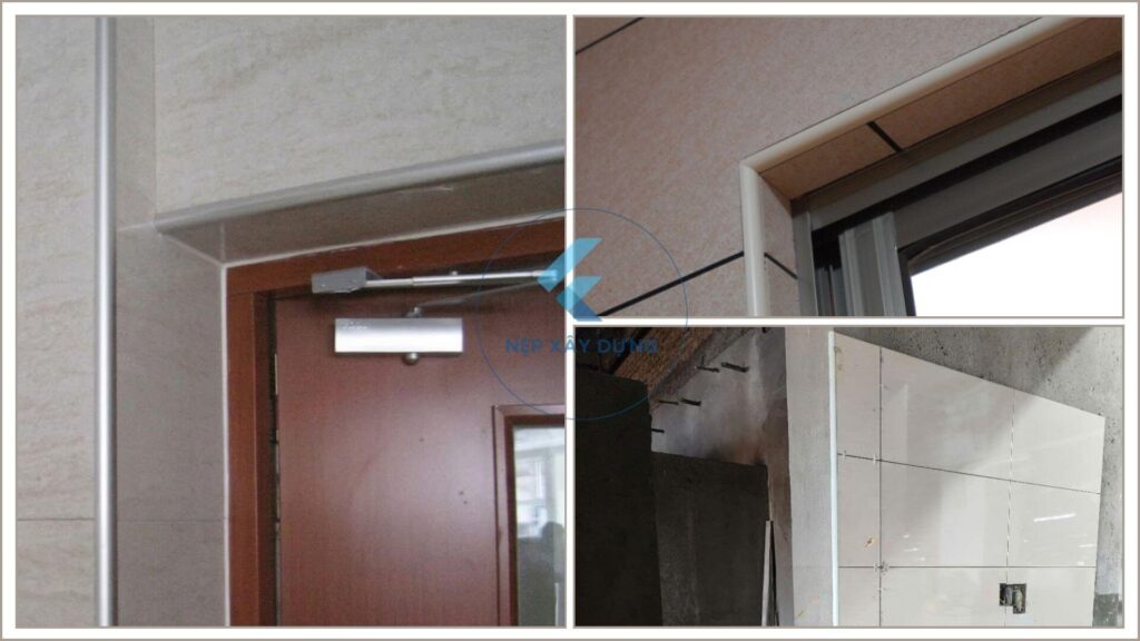 Hình ảnh ứng dụng thực tế nẹp nhựa ốp góc tường