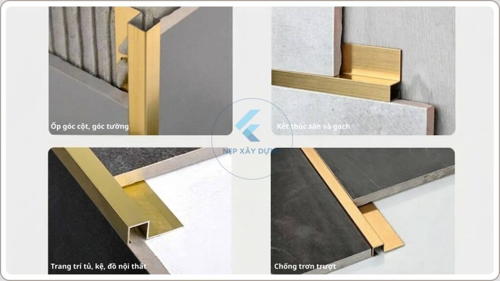 Hình ảnh ứng dụng thực tế nẹp vuông nhôm