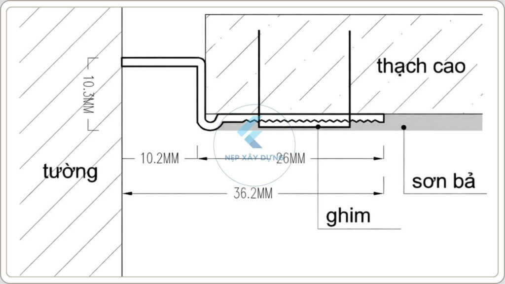 Hướng dẫn thi công nẹp tách khe trần thạch cao