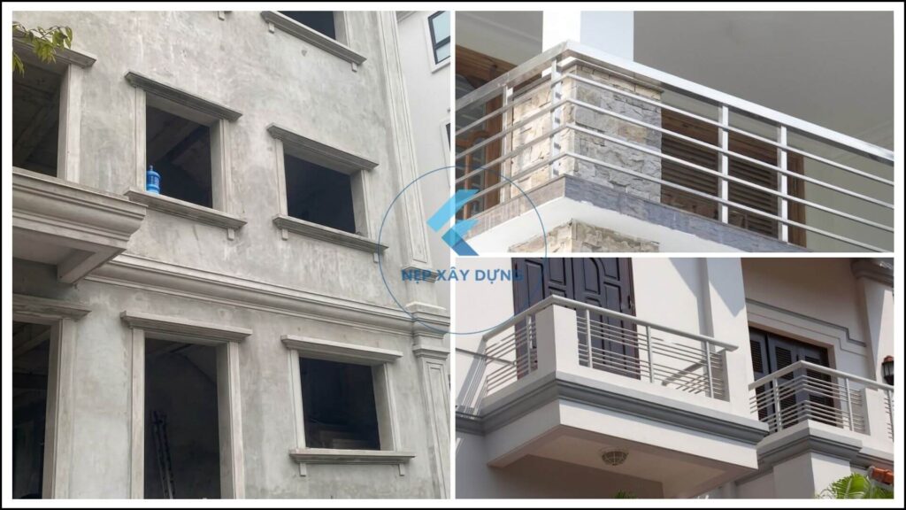 Nẹp chỉ ngắt nước ban công thực tế