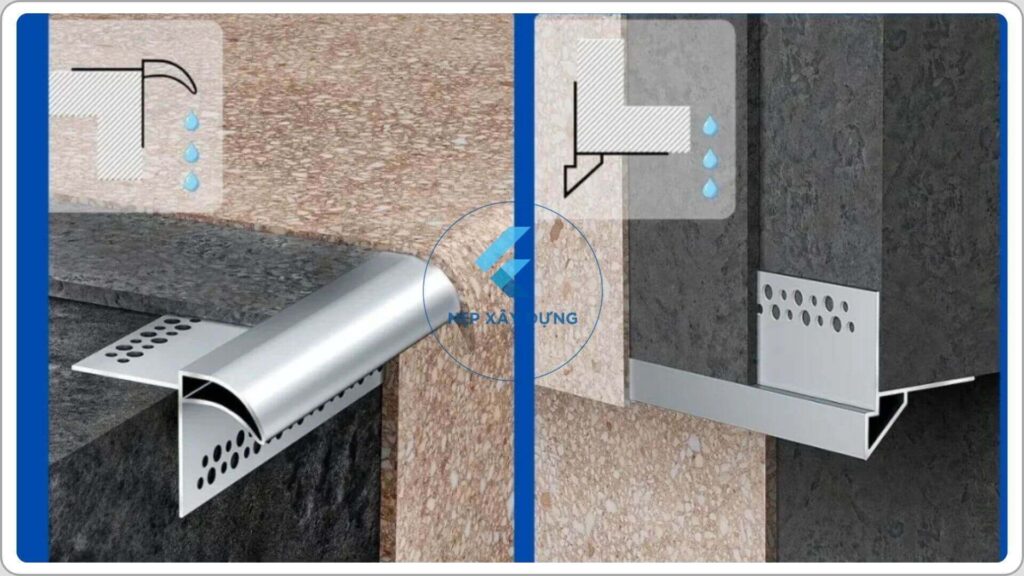 Nẹp chỉ nước ban công trên-dưới