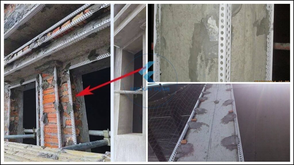 Hình ảnh thực tế nẹp góc trát tường