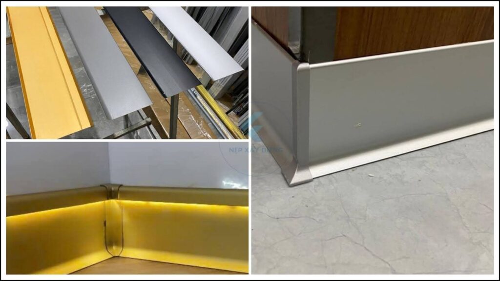 Giá len chân tường nhôm