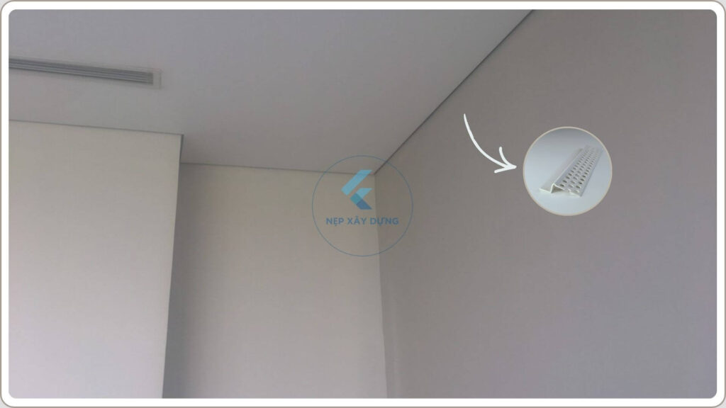 Hình ảnh thực tế nẹp tách khe trần thạch cao