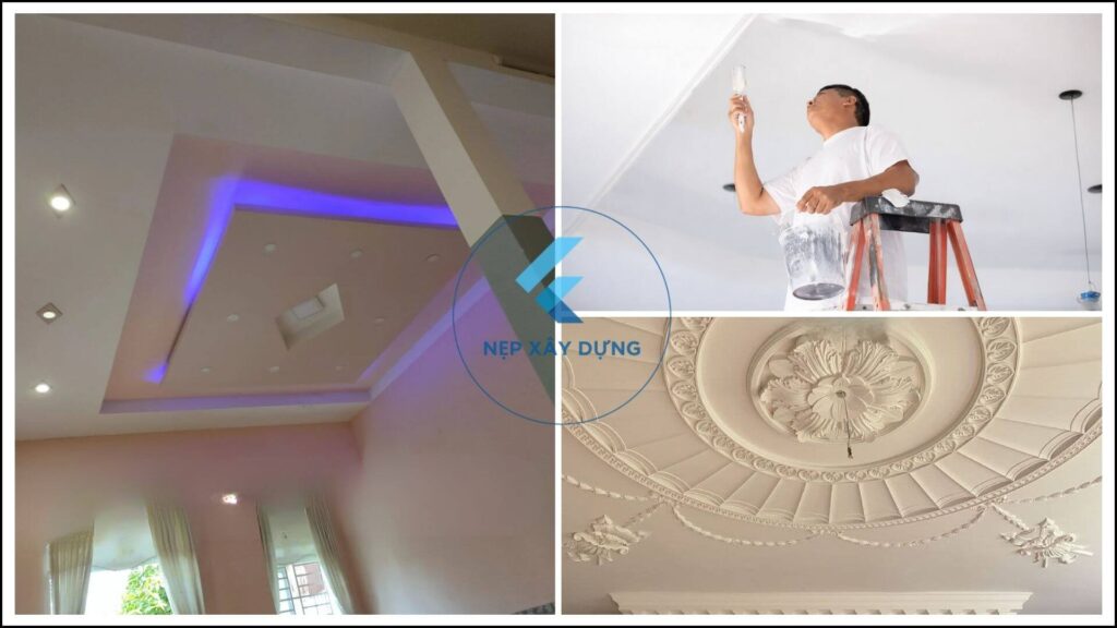 sơn nẹp ron âm trần thạch cao