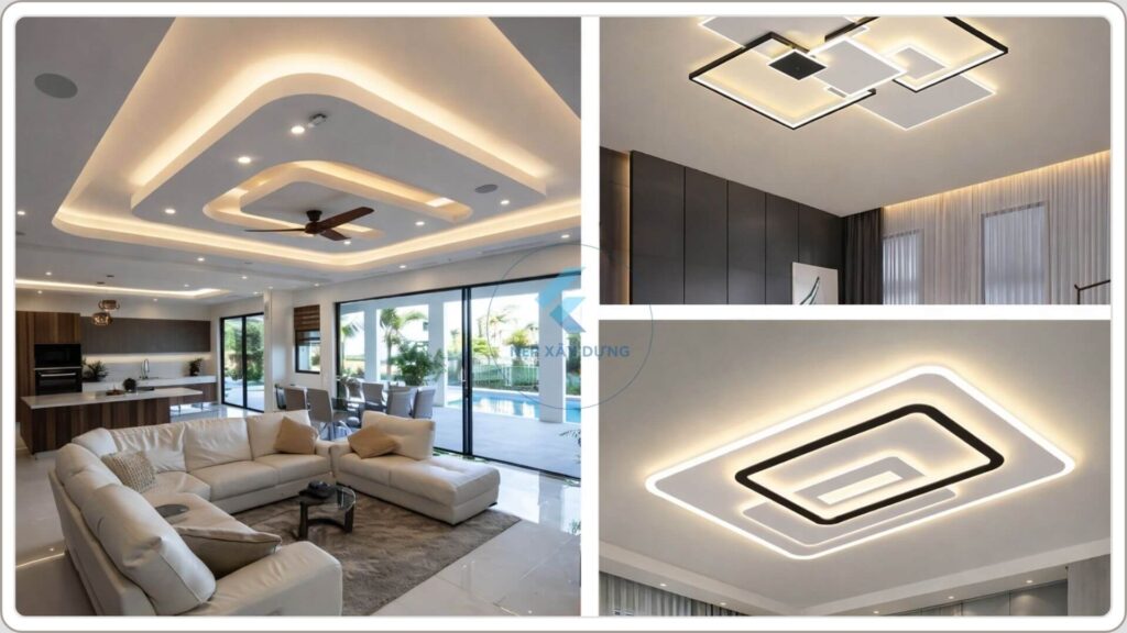 Hình ảnh ứng dụng nẹp trần âm thạch cao