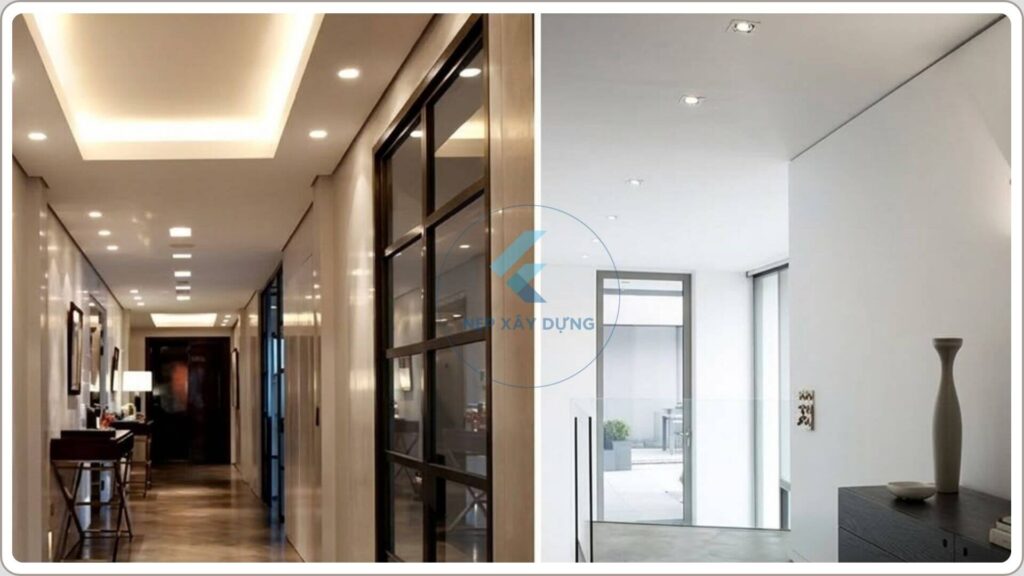 Ứng dụng nẹp tách khe trần