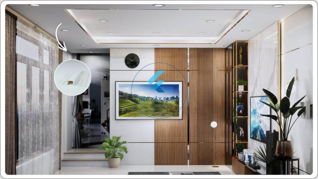 Hình ảnh ứng dụng nẹp nhựa trần thạch cao