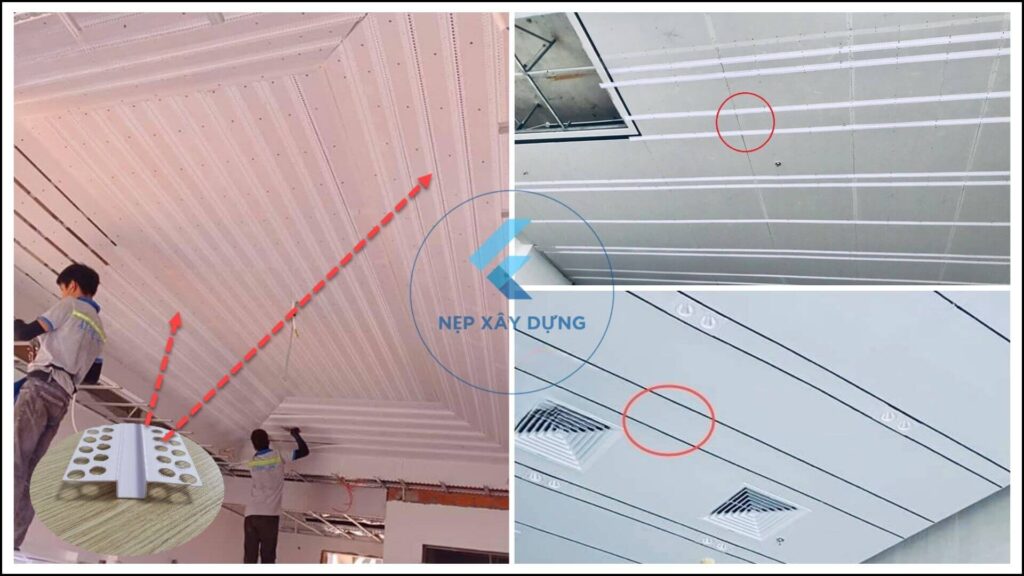 Ứng dụng thực tế nẹp ron âm trần thạch cao