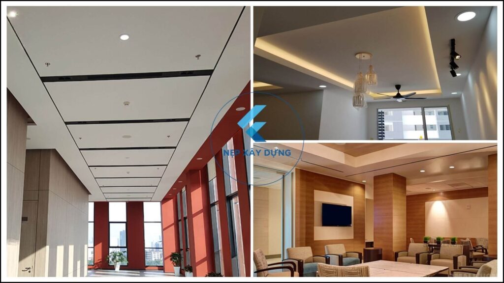 ứng dụng thực tế nẹp ron âm trần thạch cao