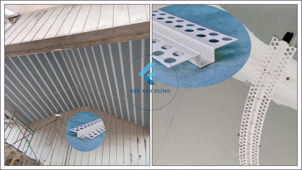 Hình ảnh ứng dụng thực tế nẹp ron âm trần thạch cao