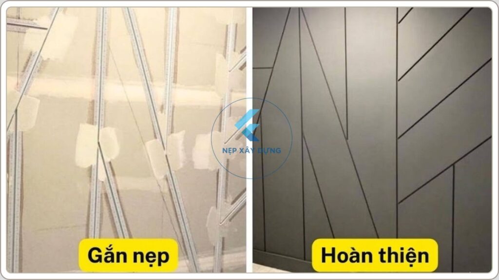 Nẹp ron trần thạch cao uốn cong thực tế