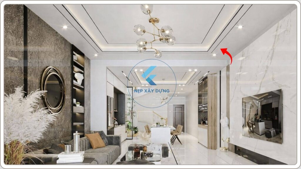 Nẹp ron trần thạch cao uốn cong ứng dụng trong thực tế